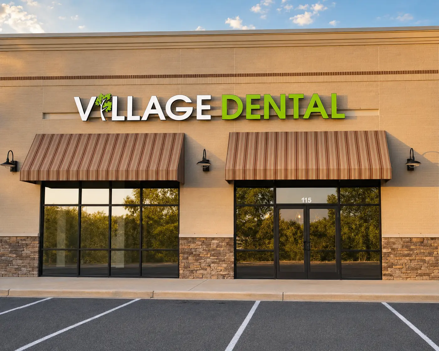 Exterior of the Village Dental — Wake Forest office at 11480 Capital Blvd, Wake Forest NC